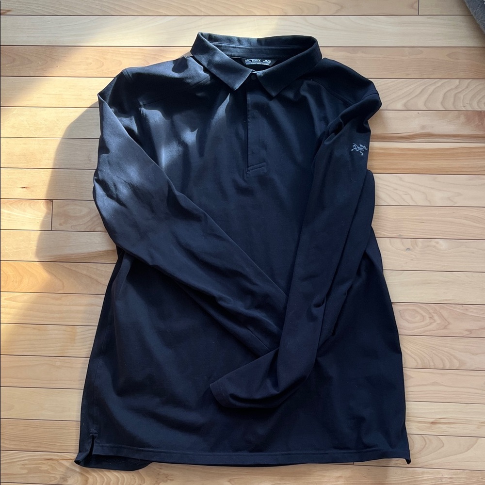 Arc'teryx Black Long-Sleeve Polo Top